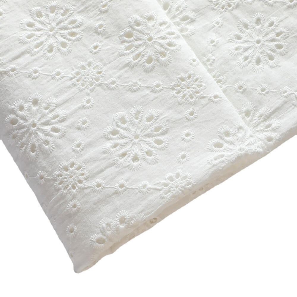 Embroidered Fabric Cutwork All-Over Cotton for Women's Wear Wholesale 6